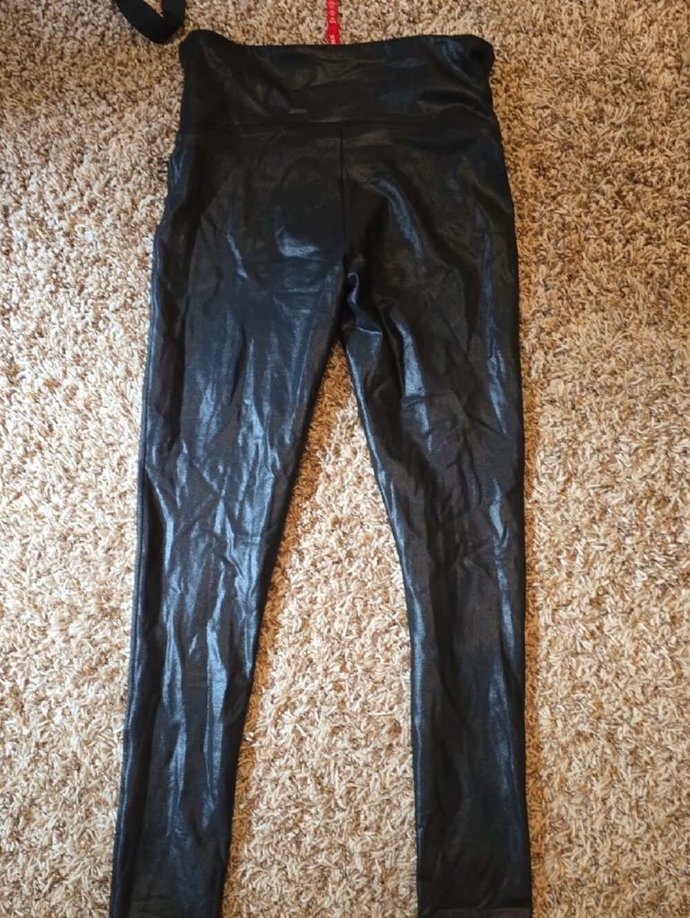SPANX Black Faux-Leather High-Waist PowerLeggings - Picture 11 of 11